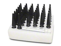Black Spike Lug Nut Kit; 1/2-Inch x 20; Set of 23 (76-18 Jeep CJ5, CJ7, Wrangler YJ, TJ & JK)