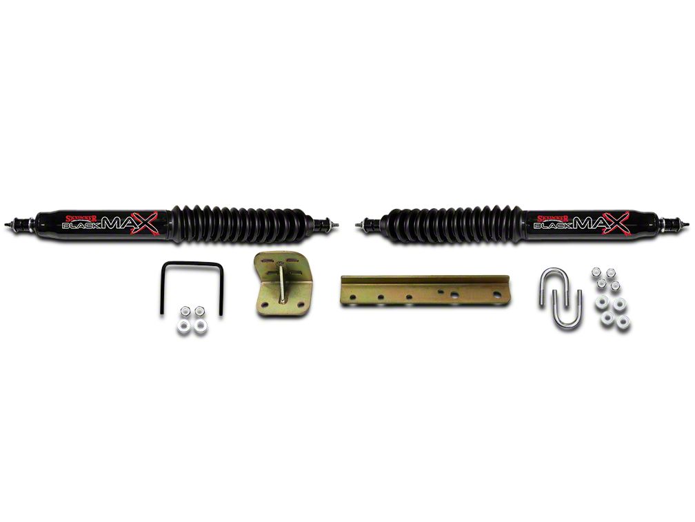 SkyJacker Jeep Wrangler Black MAX Dual Steering Stabilizer Kit 8200 (76