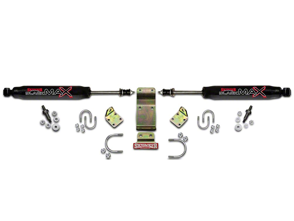 SkyJacker Jeep Wrangler Black MAX Dual Steering Stabilizer Kit 8203 (07-18 Jeep  Wrangler JK)