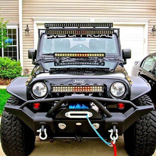 DV8 Offroad Jeep Wrangler FS-1 Steel Full Width Front Bumper FBSHTB-01 ...