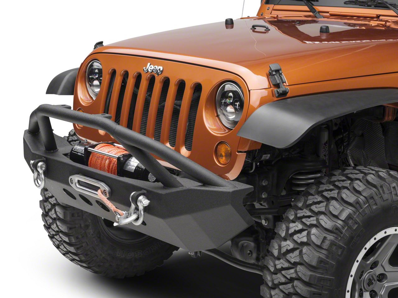 DV8 Offroad Jeep Wrangler FS-6 Steel Mid Width Front Bumper FBSHTB-06 ...