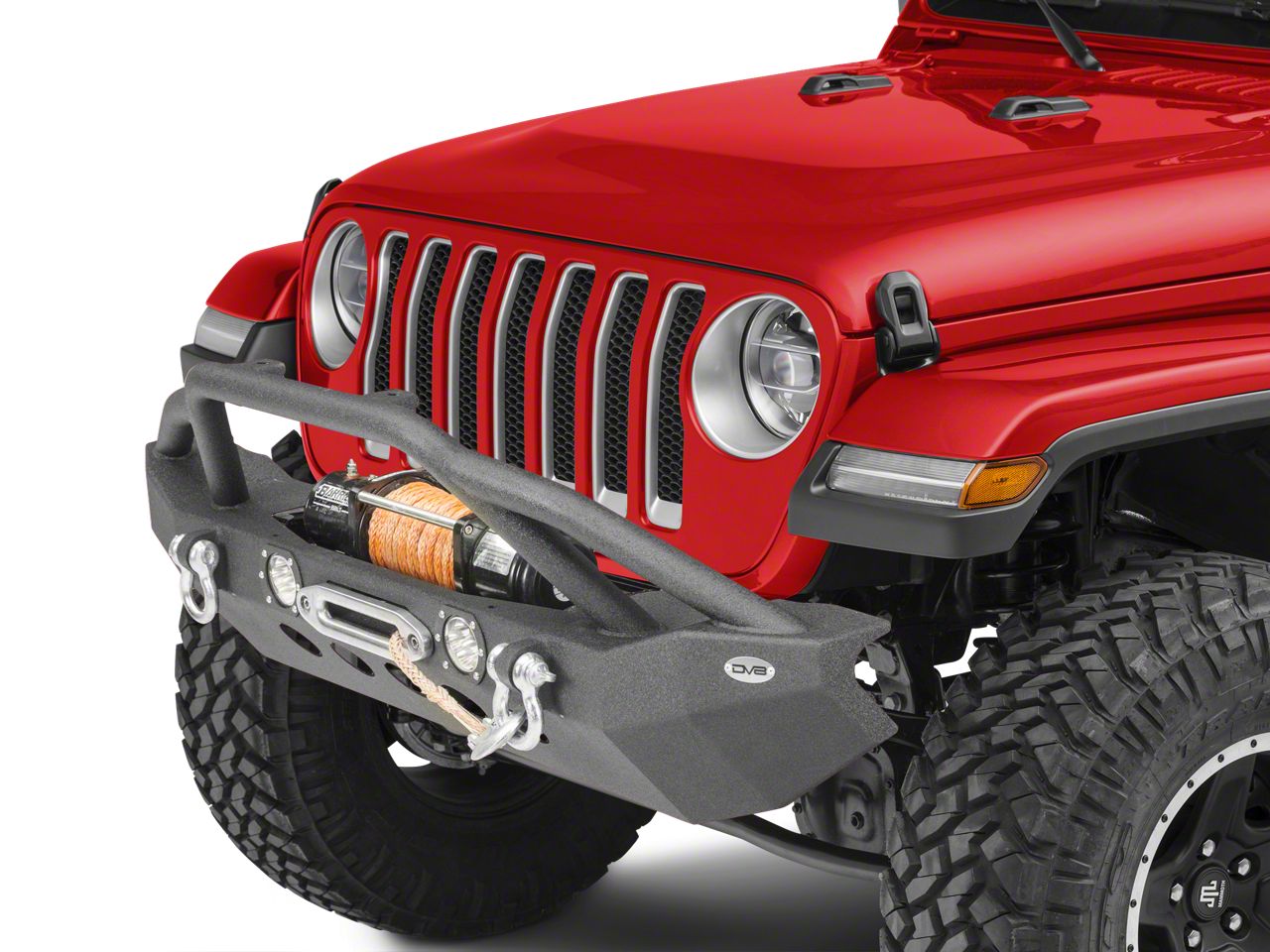 DV8 Offroad LSF-8 Steel Mid Width Front Bumper with LED Lights (18-22 ...