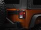RedRock Old Glory Tail Light Covers; Textured Black (07-18 Jeep Wrangler JK)