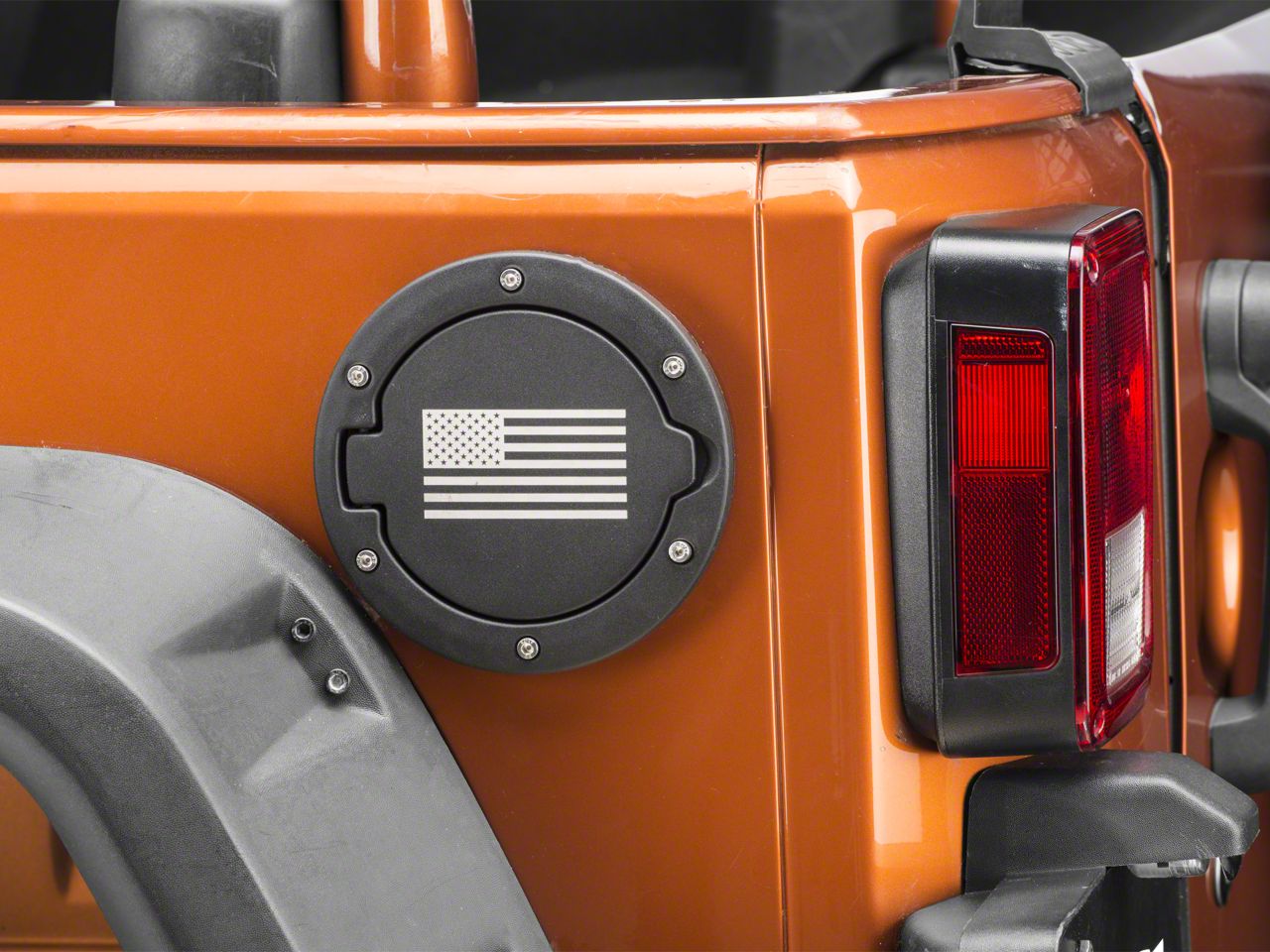 How to Install RedRock 4x4 Old Glory Fuel Door Cover - Textured Black on  your Wrangler | ExtremeTerrain