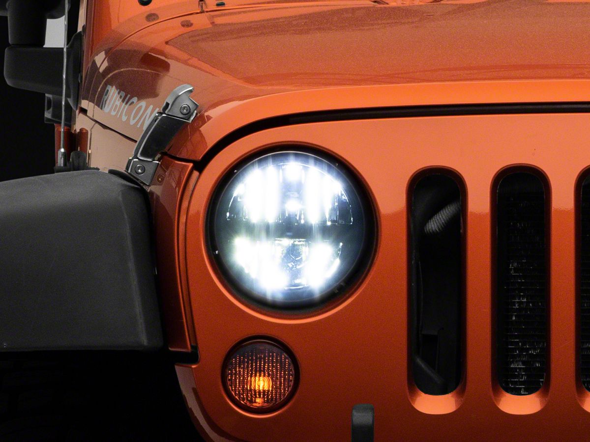 Raxiom Jeep Wrangler Axial Series LED Headlights; Black Housing; Clear Lens  J108039 (97-18 Jeep Wrangler TJ & JK) - Free Shipping