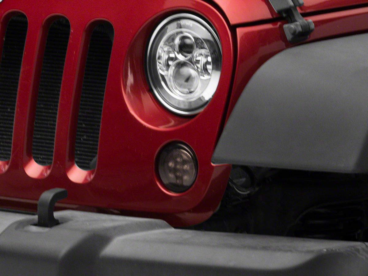 Raxiom Jeep Wrangler Axial Series LED Amber Turn Signals; Smoked J108040  (07-18 Jeep Wrangler JK) - Free Shipping