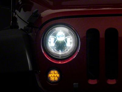 Raxiom Axial Series LED Daymaker Headlights; Chrome Housing; Clear Lens (97-18 Jeep Wrangler TJ & JK)