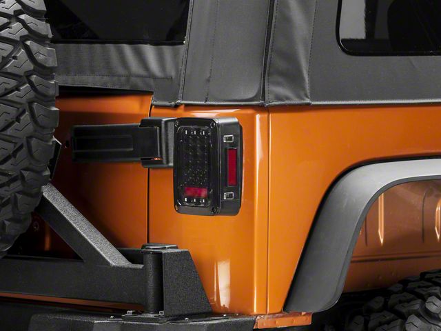 Raxiom Axial Series LED Tail Lights; Gloss Black (07-18 Jeep Wrangler JK)