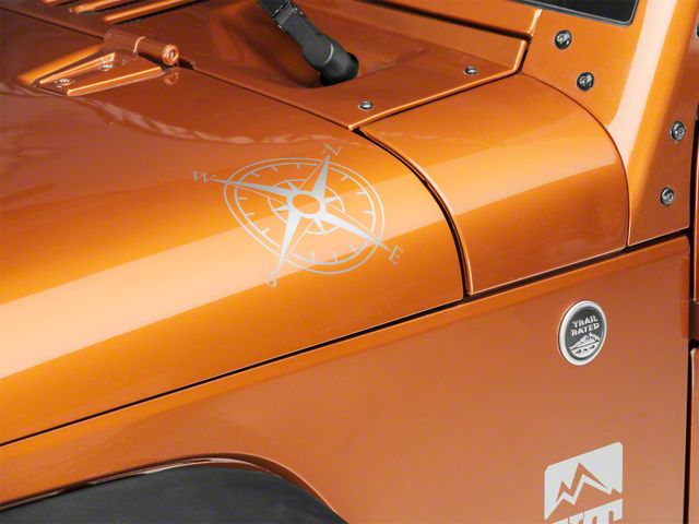 SEC10 Small Compass Decal Set; Silver (20-24 Jeep Gladiator JT)