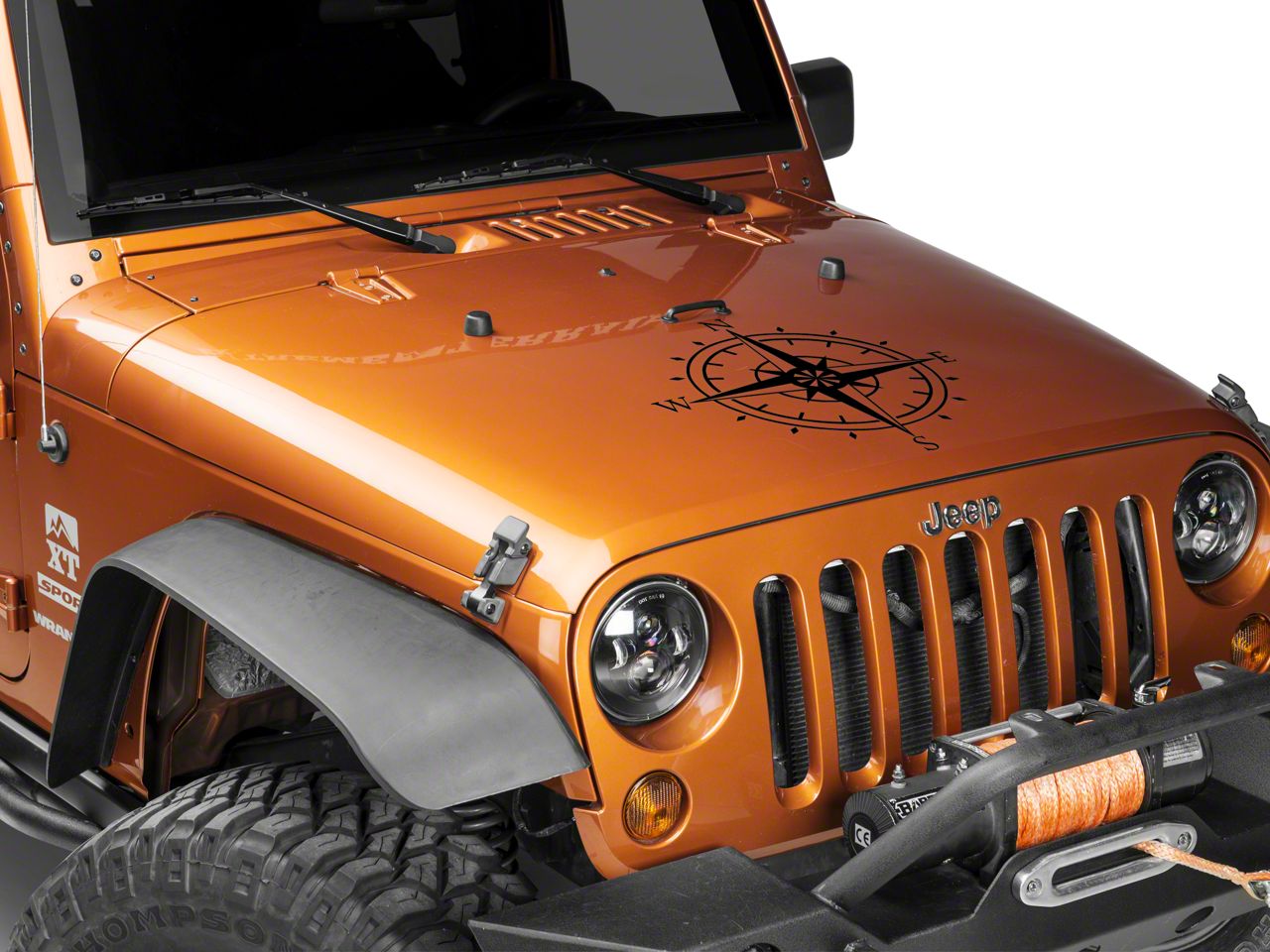 SEC10 Jeep Wrangler Compass Decal; Gloss Black J108113 (66-23 Jeep CJ5 ...