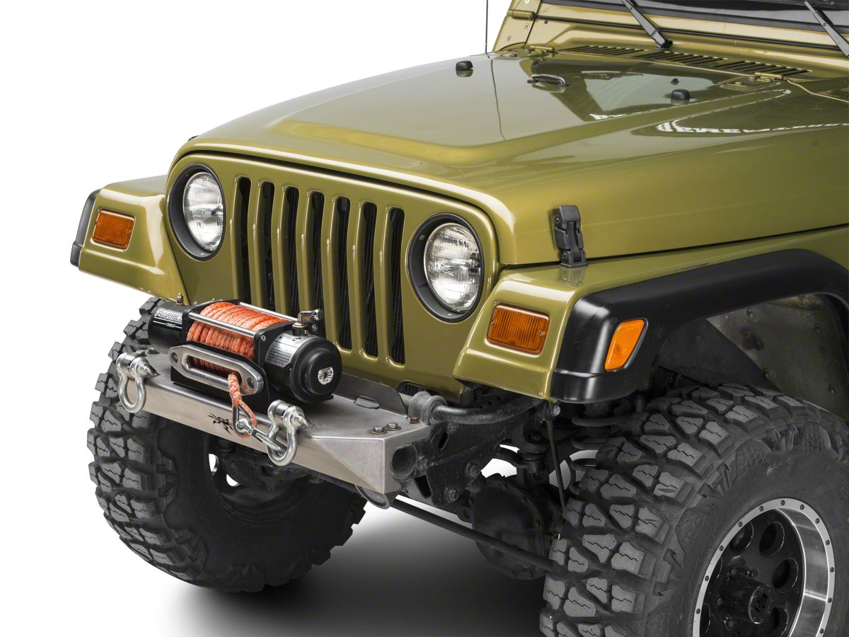 Poison Spyder Jeep Wrangler BFH Front Bumper with Shackle Tabs; Bare Steel  14-16-020-D (97-06 Jeep Wrangler TJ)
