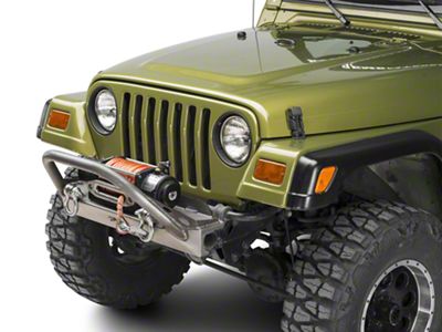 Poison Spyder BFH Front Bumper with Brawler Bar and Shackle Tabs; Bare Steel (97-06 Jeep Wrangler TJ)