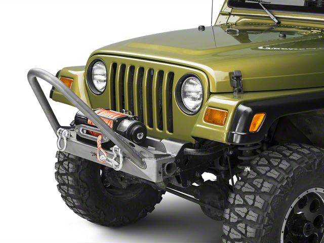 Poison Spyder BFH Front Bumper with Trail Stinger and Shackle Tabs; Bare Steel (97-06 Jeep Wrangler TJ)