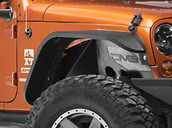 DV8 Offroad Aluminum Inner Fender Flares; Front and Rear; Black (07-18 Jeep Wrangler JK)