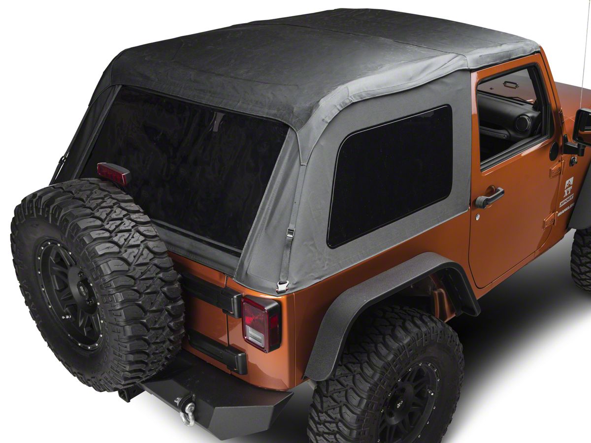 Trushield Fastback 2 In 1 Soft Top Black Diamond 07 18 Jeep Wrangler Jk 2 Door