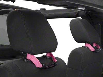 Rugged Ridge Seat Mount Grab Handles; Pink (07-18 Jeep Wrangler JK)