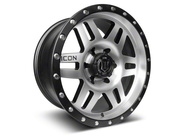 ICON Alloys Six Speed Satin Black Machined Wheel; 17x8.5 (07-18 Jeep Wrangler JK)