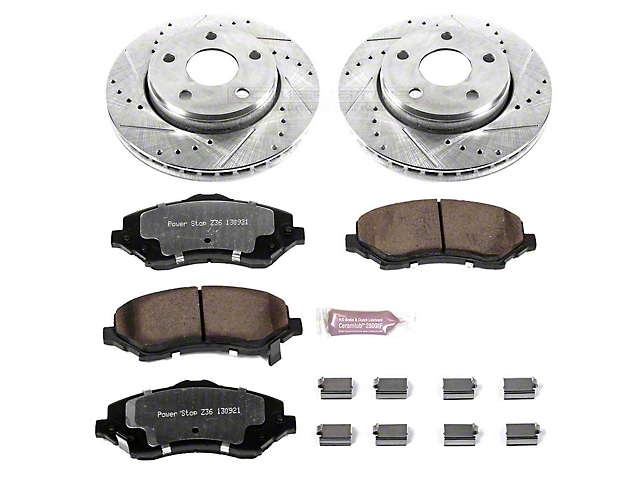 PowerStop Z36 Extreme Truck and Tow Brake Rotor and Pad Kit; Front (07-18 Jeep Wrangler JK)