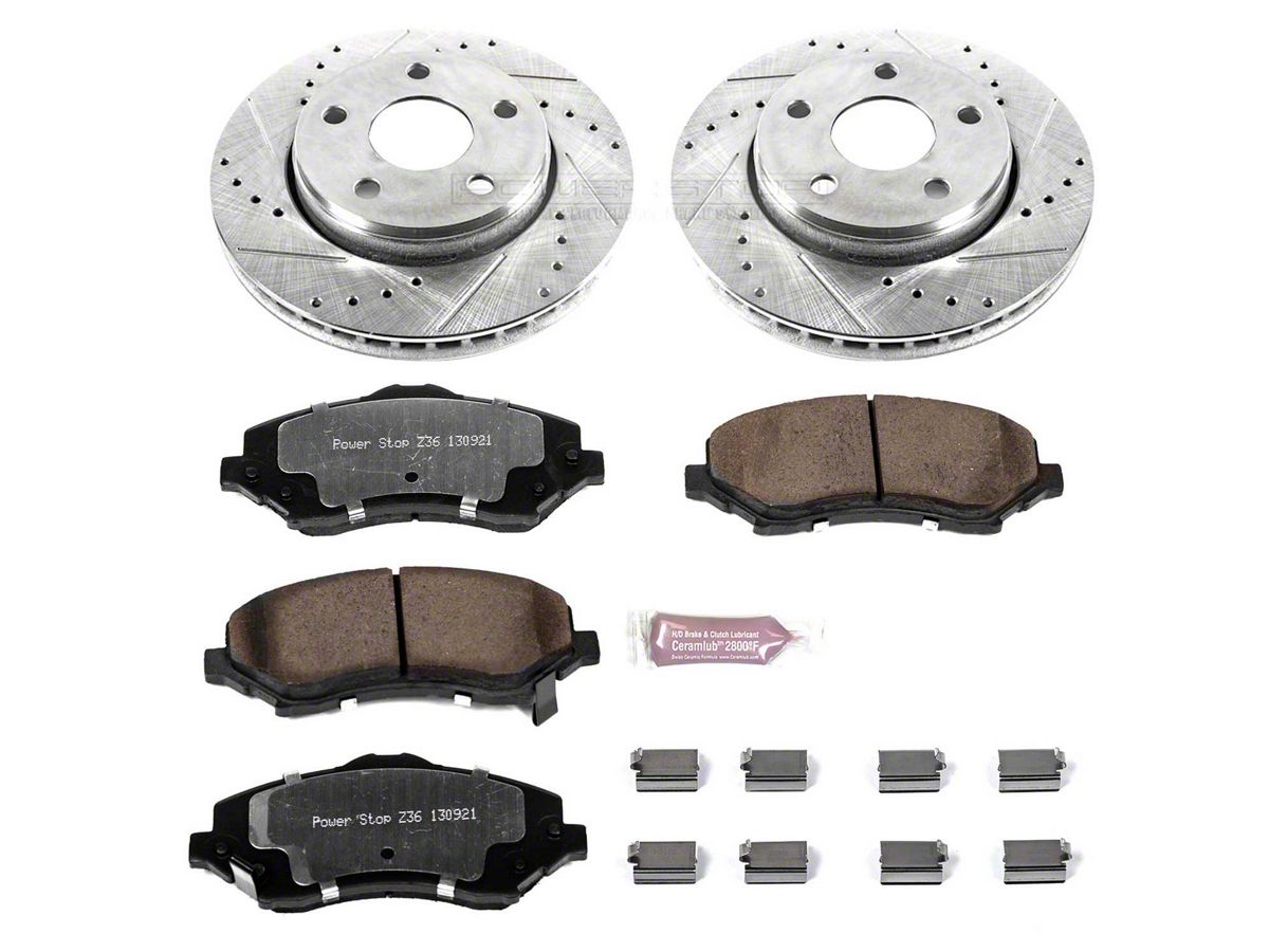 PowerStop Jeep Wrangler Z36 Extreme Truck and Tow Brake Rotor and Pad Kit;  Front K3097-36 (07-18 Jeep Wrangler JK) - Free Shipping