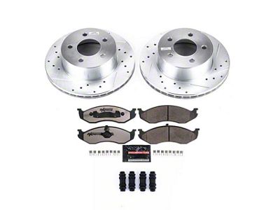 PowerStop Z36 Extreme Truck and Tow Brake Rotor and Pad Kit; Front (93-98 Jeep Grand Cherokee ZJ)