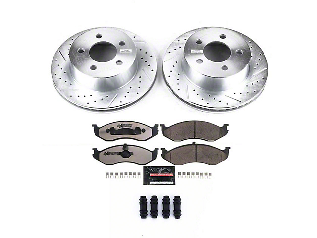 PowerStop Z36 Extreme Truck and Tow Brake Rotor and Pad Kit; Front (1999 Jeep Cherokee XJ w/ 3-Inch Cast Rotors; 00-01 Jeep Cherokee XJ)
