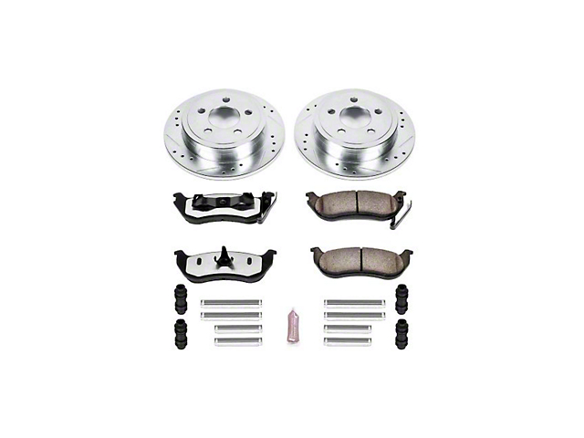 PowerStop Z36 Extreme Truck and Tow Brake Rotor and Pad Kit; Rear (03-06 Jeep Wrangler TJ w/ Rear Disc Brakes)