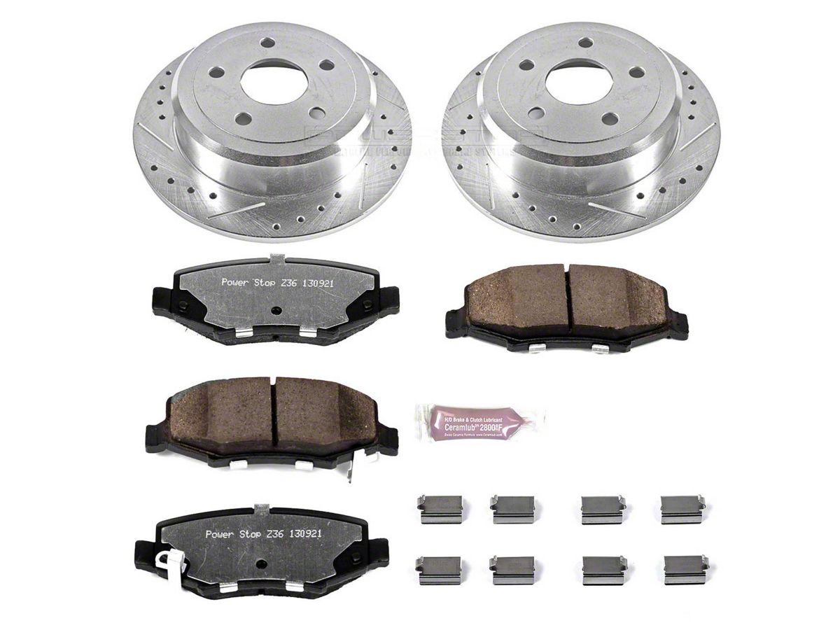 PowerStop Jeep Wrangler Z36 Extreme Truck and Tow Brake Rotor and Pad Kit;  Rear K3090-36 (07-18 Jeep Wrangler JK) - Free Shipping