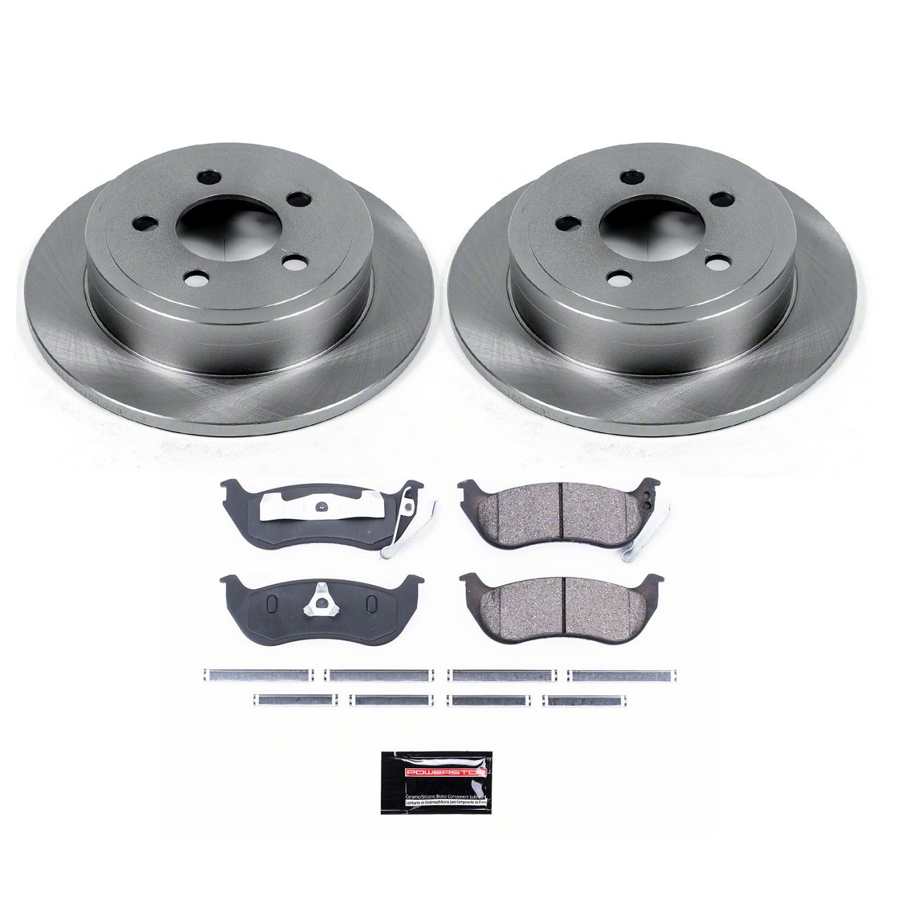 PowerStop OE Replacement Brake Rotor and Pad Kit; Rear (03-06 Jeep Wrangler TJ w/ Rear Disc Brakes)