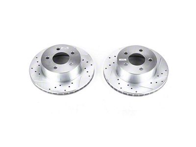 PowerStop Evolution Cross-Drilled and Slotted Rotors; Front Pair (90-98 Jeep Cherokee XJ; 1999 Jeep Cherokee XJ w/ 3-1/4-Inch Composite Rotors)