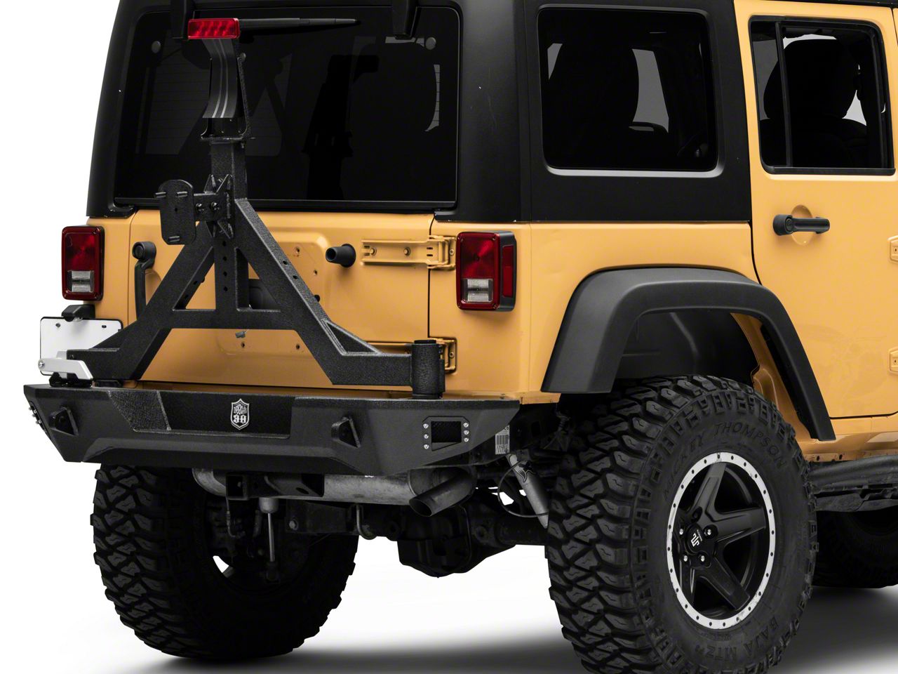 Deegan 38 Jeep Wrangler Rear Bumper with Tire Carrier J108781 (07-18 Jeep  Wrangler JK)