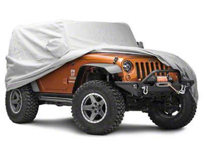 Covercraft Custom Car Covers 5-Layer Softback All Climate Car Cover; Gray (07-18 Jeep Wrangler JK 2-Door)