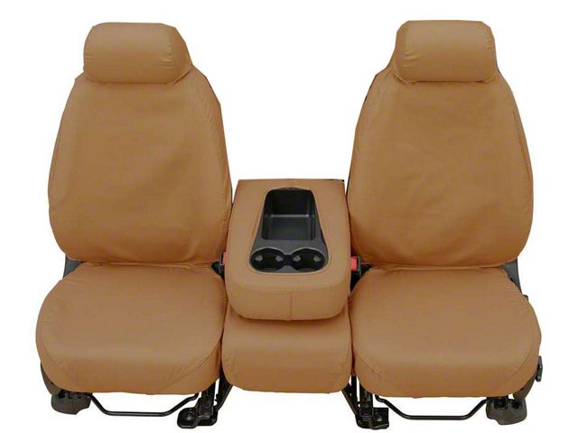Covercraft Seat Saver Polycotton Custom Front Row Seat Covers; Tan (87-95 Jeep Wrangler YJ)