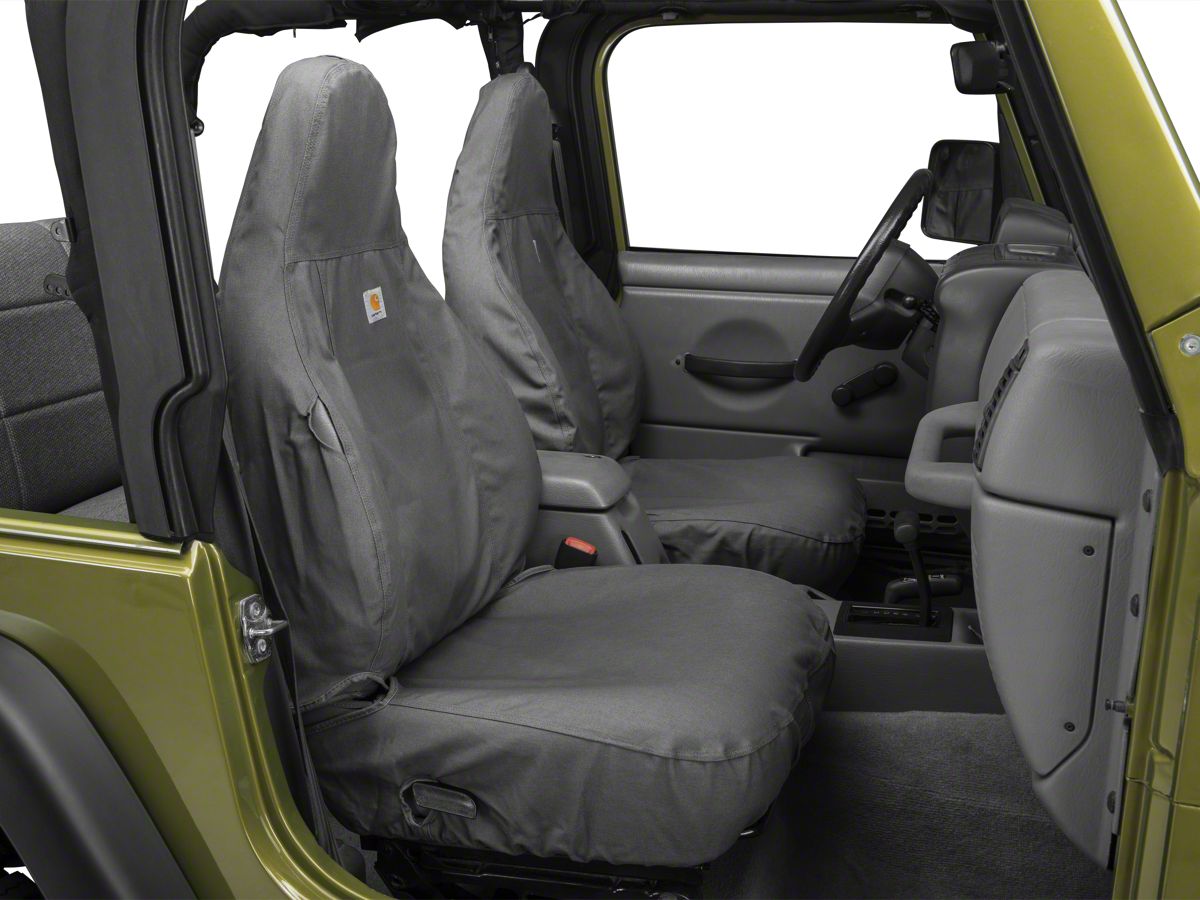 Covercraft Jeep Wrangler Carhartt Seat Saver Front Row Seat Covers - Gravel  J108832 (97-06 Jeep Wrangler TJ)