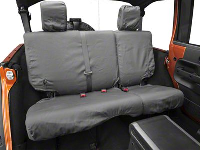 Covercraft Seat Saver Polycotton Custom Second Row Seat Covers; Charcoal (07-18 Jeep Wrangler JK 4-Door)