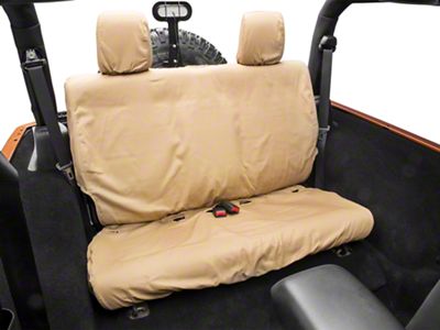 Covercraft Seat Saver Polycotton Custom Second Row Seat Covers; Tan (07-18 Jeep Wrangler JK 2-Door)