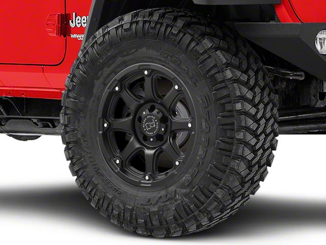 Black Rhino Glamis Matte Black Wheel; 17x9 (18-24 Jeep Wrangler JL)