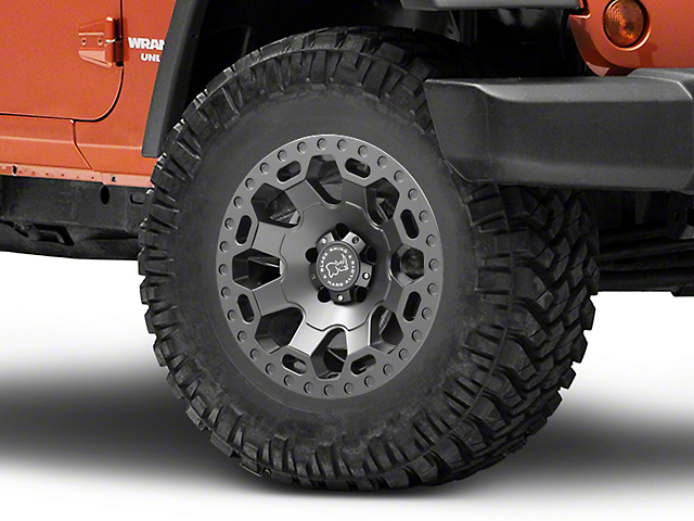 Black Rhino Warlord Matte Gunmetal Wheel; 17x9 (07-18 Jeep Wrangler JK)