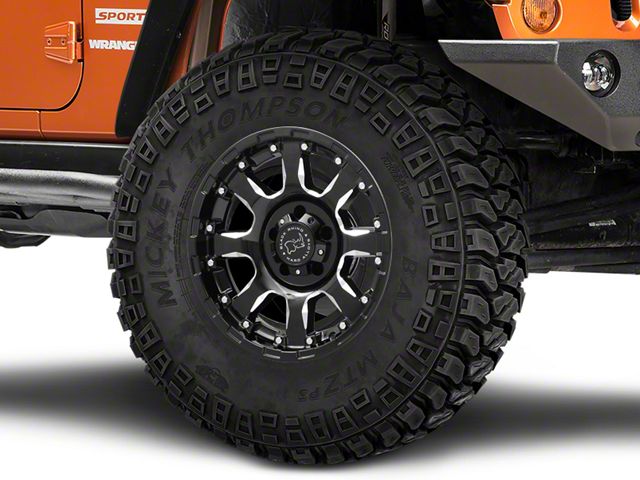 Black Rhino Sierra Gloss Black Wheel; 17x9 (07-18 Jeep Wrangler JK)