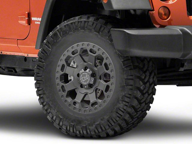 Black Rhino Warlord Matte Gunmetal Wheel; 17x8 (07-18 Jeep Wrangler JK)