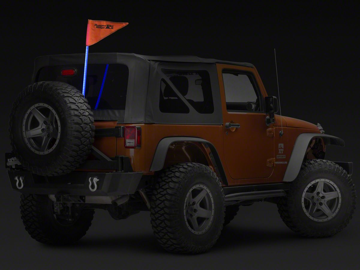 Rugged Ridge Jeep Wrangler 39 in. RGB Lighted Whip w/ Controller   (07-18 Jeep Wrangler JK)