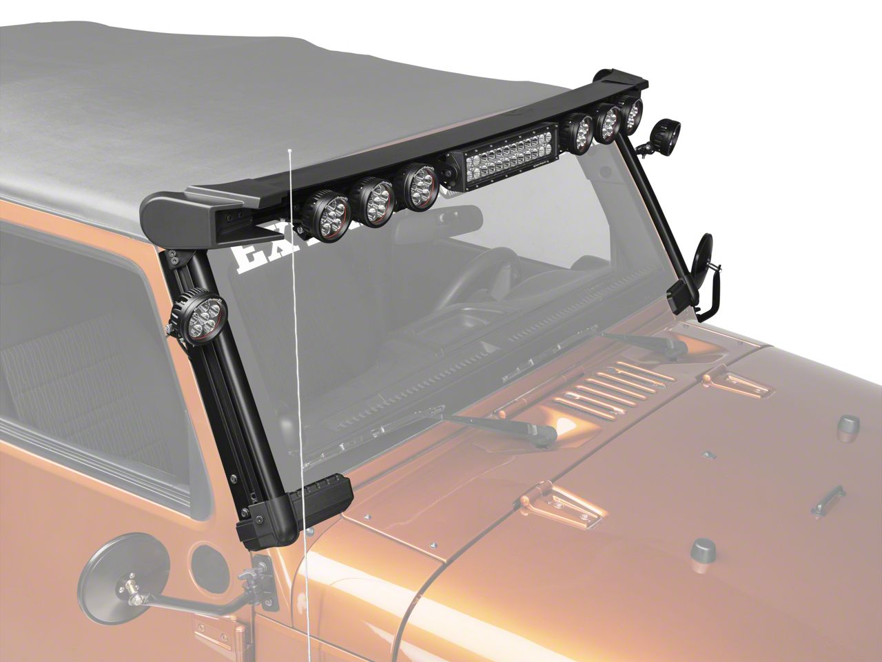 Rugged Ridge Jeep Wrangler Elite Fast Track Windshield Light Bar w/ 13 ...