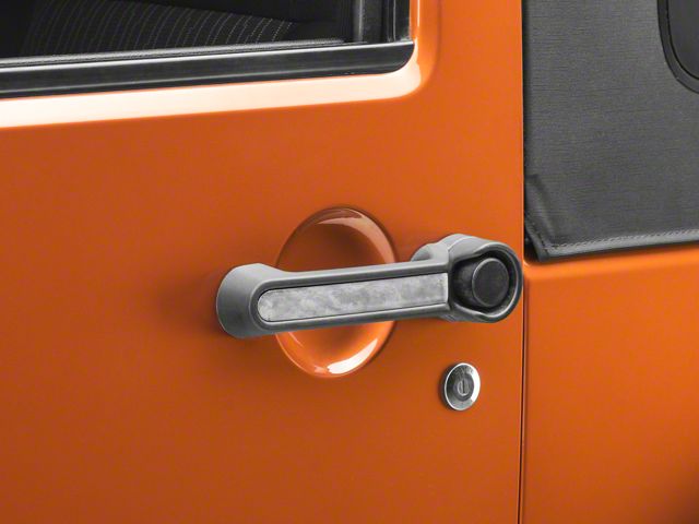 Rugged Ridge Elite Door Handle Inserts; Raw Aluminum (07-18 Jeep Wrangler JK 2-Door)