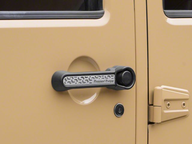 Rugged Ridge Elite Door Handle Inserts; Brushed Tread (07-18 Jeep Wrangler JK 4-Door)