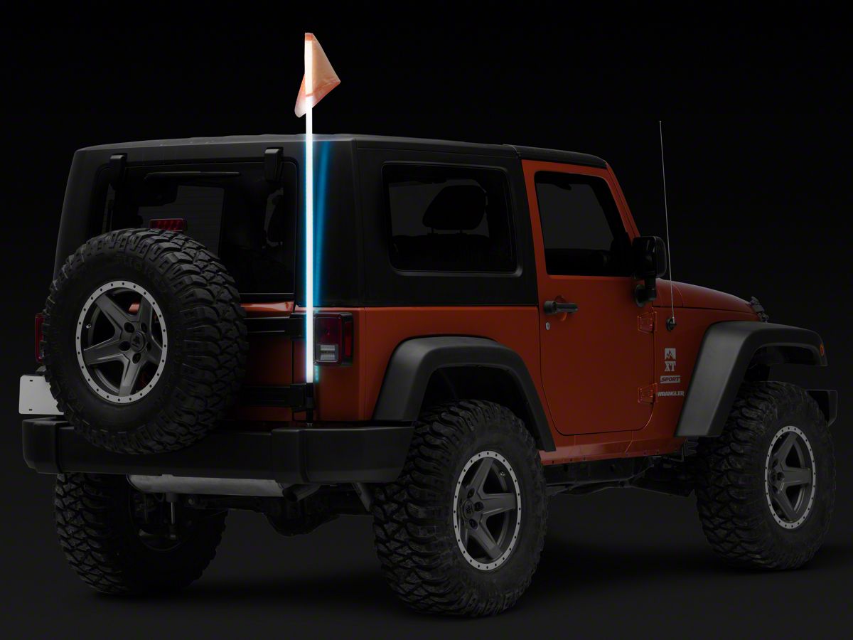 Rugged Ridge Jeep Wrangler RGB Lighted Whip with Controller; 60-Inch   (Universal; Some Adaptation May Be Required) - Free Shipping