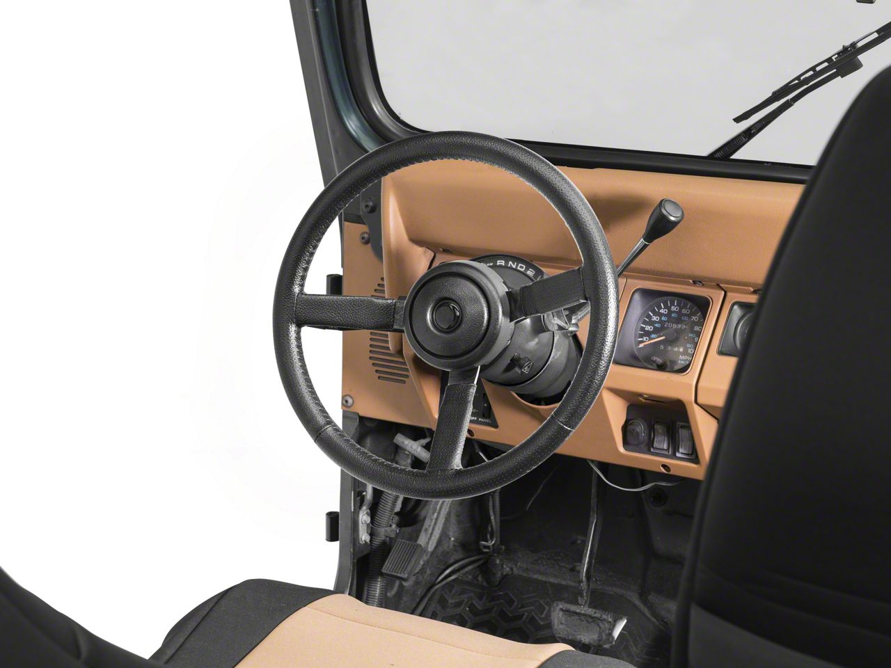 Jeep Wrangler Sport Steering Wheel; Leather (87-95 Jeep Wrangler YJ)