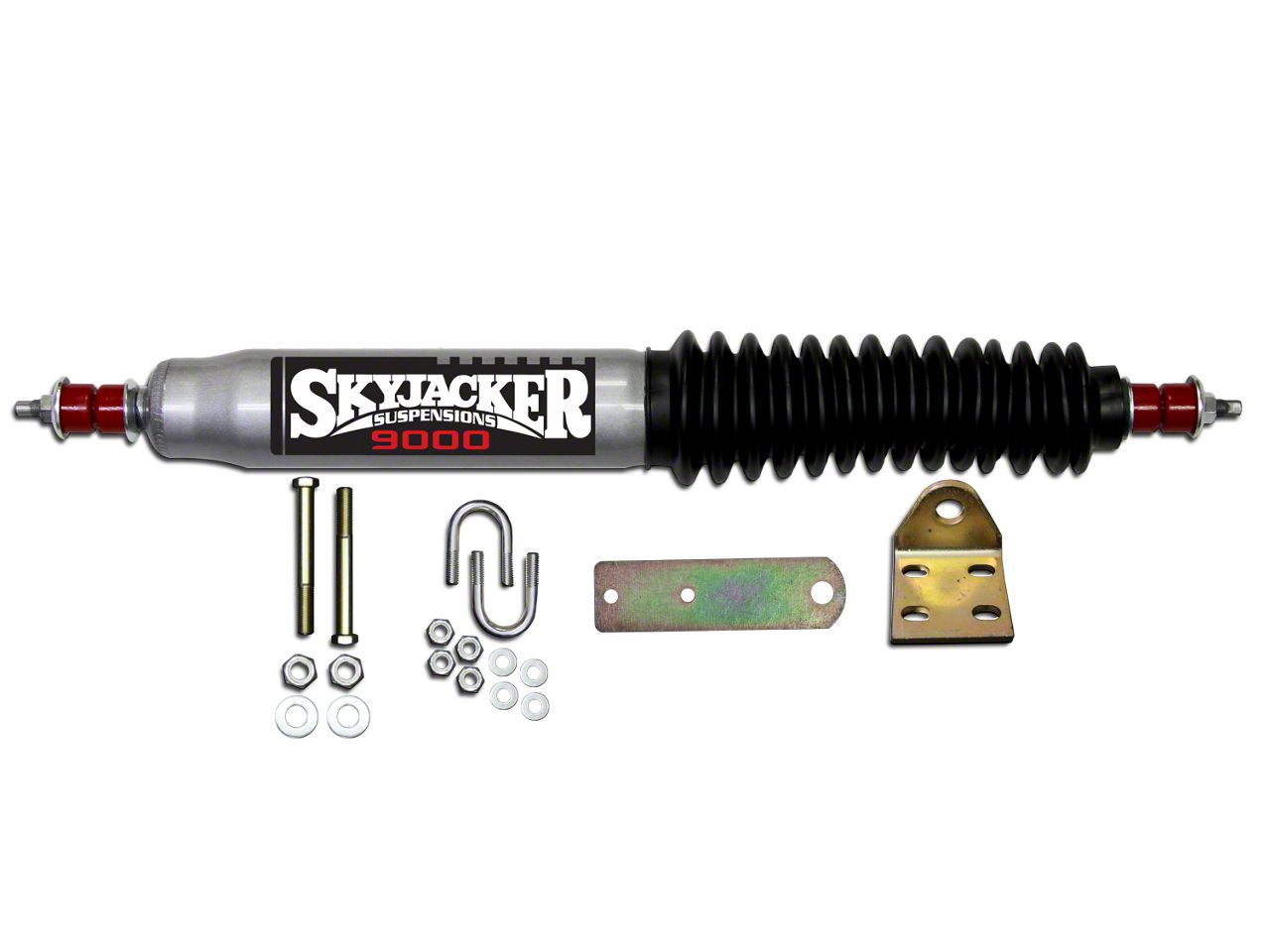 SkyJacker Jeep Wrangler Silver 9000 Single Steering Stabilizer Kit 9109