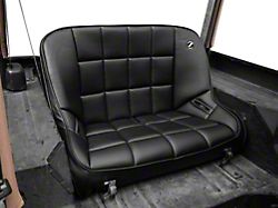 Corbeau 36-Inch Baja Bench Suspension Seat; Black Vinyl (76-95 Jeep CJ5, CJ7, Wrangler YJ)
