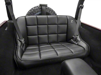 Corbeau 42-Inch Baja Bench Suspension Seat; Black Vinyl (07-24 Jeep Wrangler JK & JL)