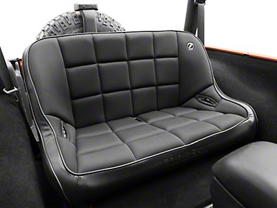 Corbeau Jeep Wrangler 42-Inch Baja Bench Suspension Seat; Black Vinyl/Cloth  64402B (07-23 Jeep Wrangler JK & JL) - Free Shipping