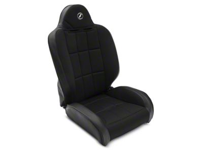 Corbeau Baja RS Suspension Seats; Black Vinyl/Cloth; Pair (Universal; Some Adaptation May Be Required)